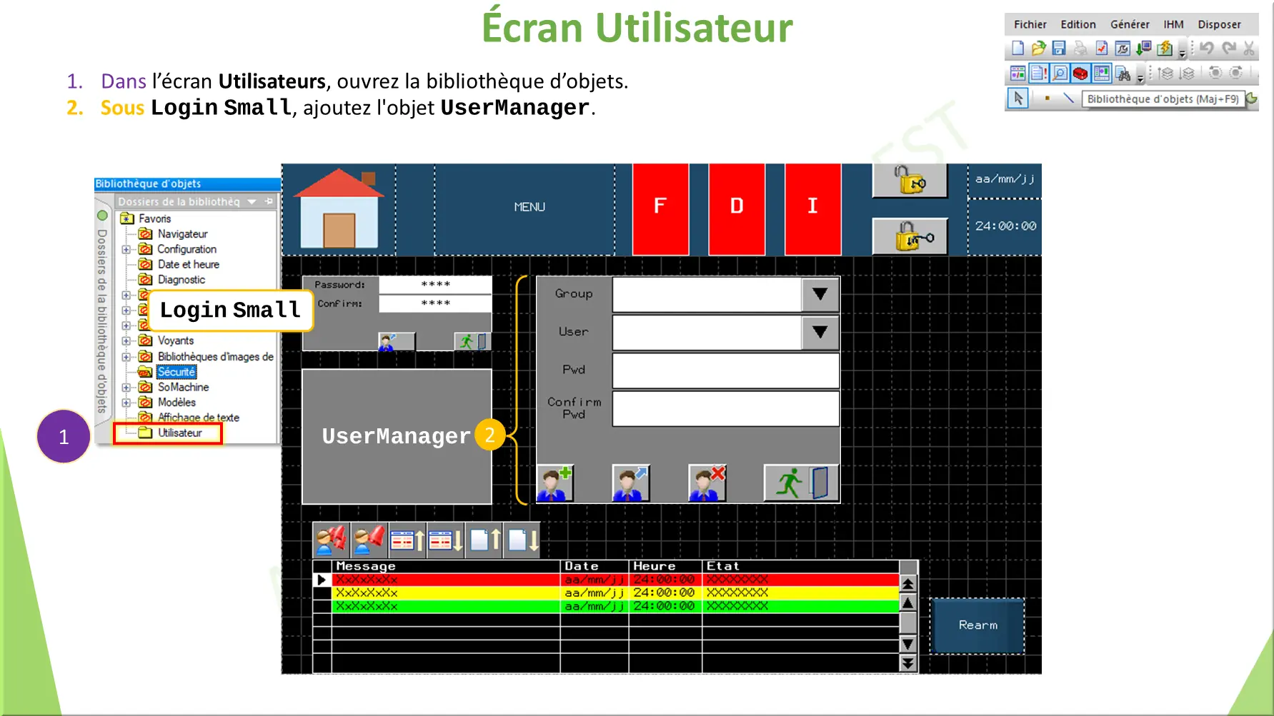 Écran Utilisateur